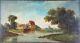 Ancien Tableau Le Ruisseau Du Moulin Peinture Huile Antique Oil Painting