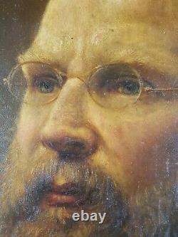 Ancien Tableau Portrait d'un Homme Peinture Antique Oil Painting Ölgemälde
