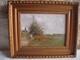 Ancienne Huile Sur Bois Paysage Anime Ecole Barbizon
