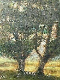 Ancienne Paire De Cadre En Bois Dore Peinture Sur Bois Orientaliste Tableau