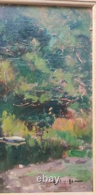 Ancienne Peinture À L Huile Sur Bois Impressionnisme/Art 20 Ème Siècle