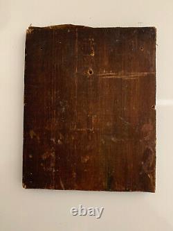 Ancienne icone peinture huile sur toile antique icon greek russian orthodox