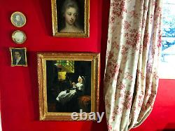 Ancienne peinture représentant la reine Marie-Antoinette avec son cadre doré