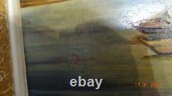 Anciens tableau peintre huile Sur panneau bois marine signée. Me Duvivier