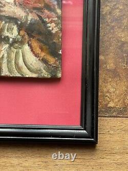 Anonyme Huile sur bois Portrait Cardinal École italienne Début XX