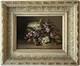 Antique French Oil Painting On Panel Floral Still Life Original Frame Signed