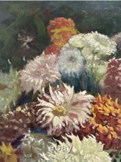 Antique Oil painting 1900's, Bouquet Floral Still Life, Framed, Hand Made