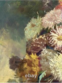 Antique Oil painting 1900's, Bouquet Floral Still Life, Framed, Hand Made