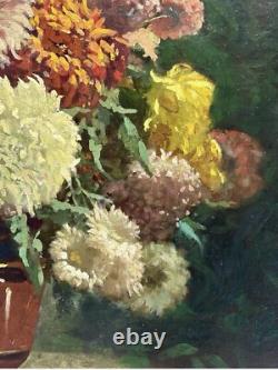 Antique Oil painting 1900's, Bouquet Floral Still Life, Framed, Hand Made