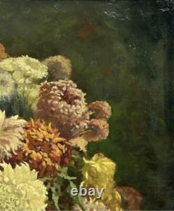 Antique Oil painting 1900's, Bouquet Floral Still Life, Framed, Hand Made