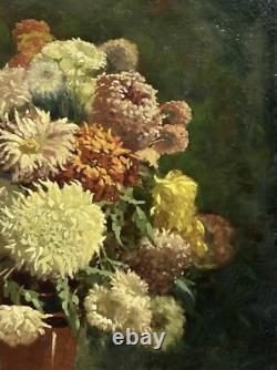 Antique Oil painting 1900's, Bouquet Floral Still Life, Framed, Hand Made
