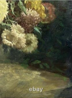 Antique Oil painting 1900's, Bouquet Floral Still Life, Framed, Hand Made
