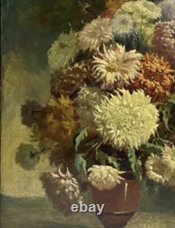 Antique Oil painting 1900's, Bouquet Floral Still Life, Framed, Hand Made