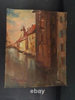Antique Peinture Huile Sur Bois Signé Tonino Zac Première Moitié'900