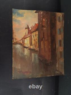 Antique Peinture Huile Sur Bois Signé Tonino Zac Première Moitié'900