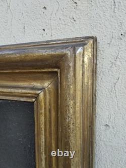 Antique Xvii Seconde Carré Peinture Huile sur Toile Marie Avec Enfant Cadre Bois