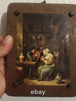 Antique oil on canvas painting By David The Younger Teniers