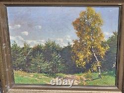 Anton von Werner. Paysage Sous Bois Peinture huile sur panneau de bois