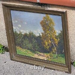 Anton von Werner. Paysage Sous Bois Peinture huile sur panneau de bois