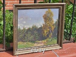Anton von Werner. Paysage Sous Bois Peinture huile sur panneau de bois