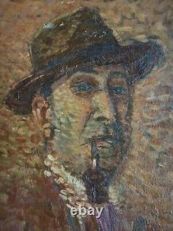 Antony DAMIEN (1858-1943) Huile sur bois Autoportrait