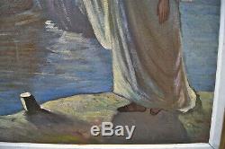 Armenag Missirian Armiss 1901-1977 Christ au lac de Genesareth Cadre 78 x 63 cm