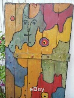 Art Brut Peinture Sur Porte Bois