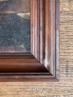 Artiste à identifier Huile sur panneau de bois Monogrammée La liseuse -XIX