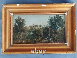 Auguste HERST Clement joseph peinture huile sur bois oil on panel paysage