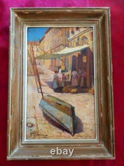 Augustin Carrera 1902 Le Vieux Port-Place aux huiles-Quai du Canal à Marseille