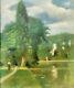 Bastide Noel. Bois De Boulogne Paris Peinture Huile Sur Toile Signé. A Restaurer