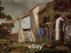BEAU TABLEAU BARBIZON XIXe PAYSAGE DANS UNE CAMPAGNE ORAGEUSE