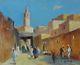 B. Retaux Magnifique Ancienne Peinture Orientaliste Huile Sur Bois Marrakech