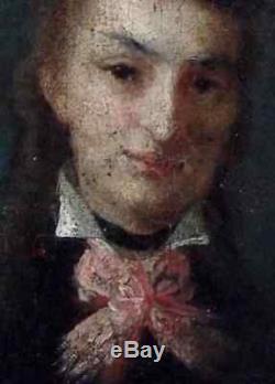 Beau Portrait Impressionniste 1870. Jeune Femme Au Nud Rose. Monogramme Gc
