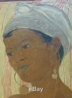 Beau portrait orientaliste de 1938 signé VERA BRAUN 1902-1997 Hongrie