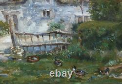 Bel Impressionniste 1900. Chaumière Normande A Sainte-marie Des Monts. Signé