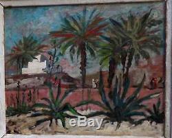 Bel Orientaliste 1950. Algérie & Tunisie Des Peintres. Paysage Animé. Signé