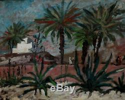Bel Orientaliste 1950. Algérie & Tunisie Des Peintres. Paysage Animé. Signé