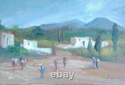 Belle Huile Sur Bois De Riccardo Capone École Italienne Naples Année 60