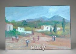 Belle Huile Sur Bois De Riccardo Capone École Italienne Naples Année 60