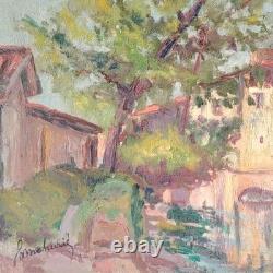Belle Huile Sur Bois Montgaillard Ariège 1902 Signé Maison Rustique Sur Le Sios