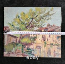 Belle Huile Sur Bois Montgaillard Ariège 1902 Signé Maison Rustique Sur Le Sios