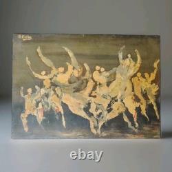 Belle Huile Sur Bois Scène De Vie Et De Danse Signé