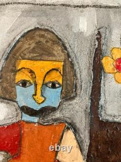 Belle Peinture Panneau Bois Art Brut Outsider Nabarus Isabelle Maitre Art Fleur