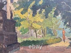 Belle peinture huile panneau Bois Musée Mariano Procópio 1954 Juiz de Fora Art
