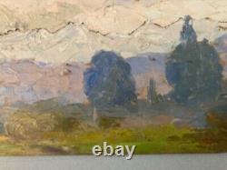 Belle peinture huile panneau bois 1900 paysage impressionniste Couleur Fauve Art