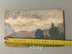 Belle peinture huile panneau bois 1900 paysage impressionniste Couleur Fauve Art