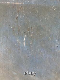 Belle peinture huile panneau bois 1900 paysage post impressionniste Campagne Art