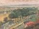Belle Peinture Huile Panneau Bois 1950 Paysage Village Impressionniste Arbre
