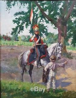 CHARTIER portrait napoléon lancier soldat polonais peinture français